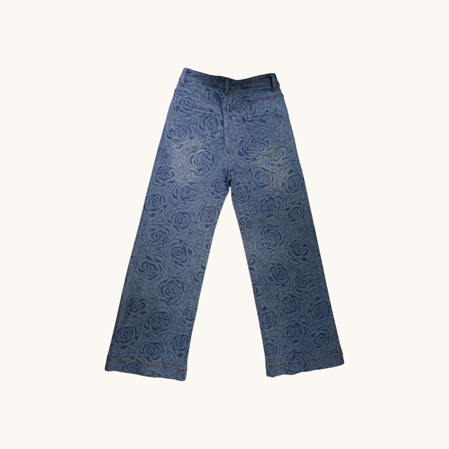Pantalon Jean diseño rosas