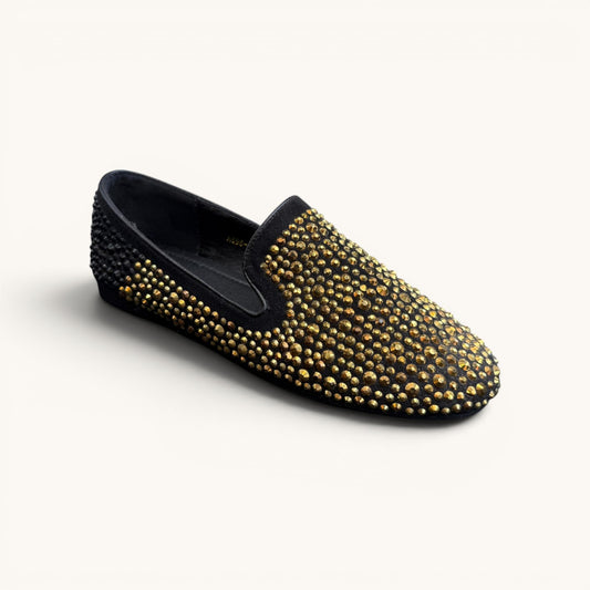 Mocasines Semi elegante detalle dorado circular