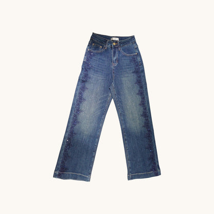 Pantalon Jeans con Detalle Lateral