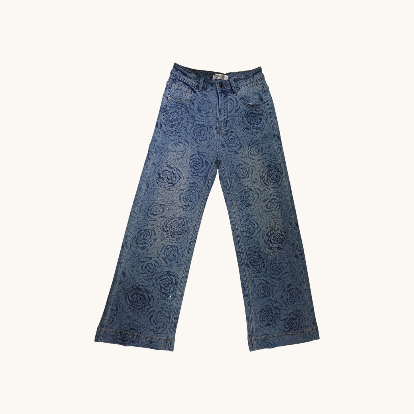 Pantalon Jean diseño rosas