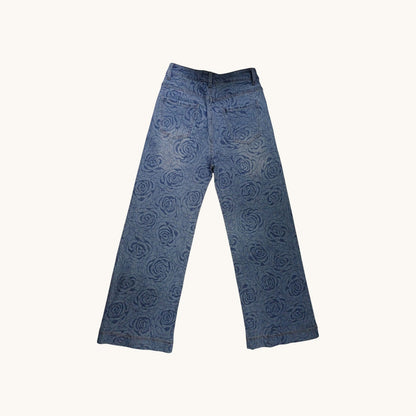 Pantalon Jean diseño rosas