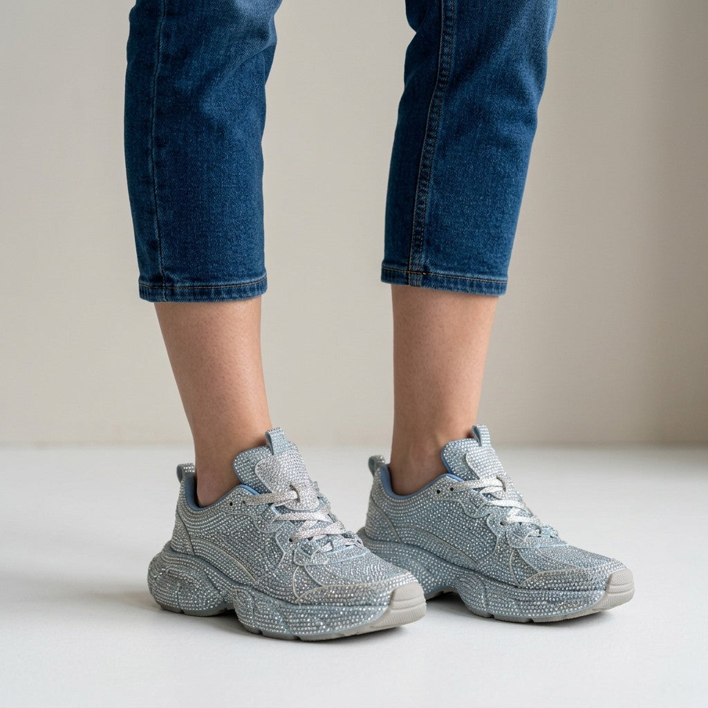 Zapatilla con Brillo Plataforma (Cod. 3588)
