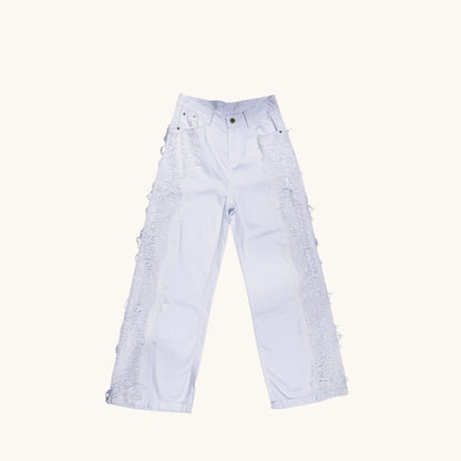 Pantalones con detalle floreado al lateral