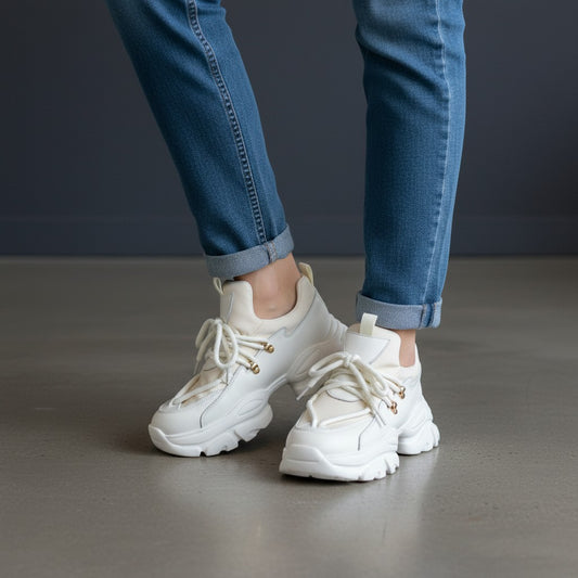 Zapatilla con detalle pasador delante