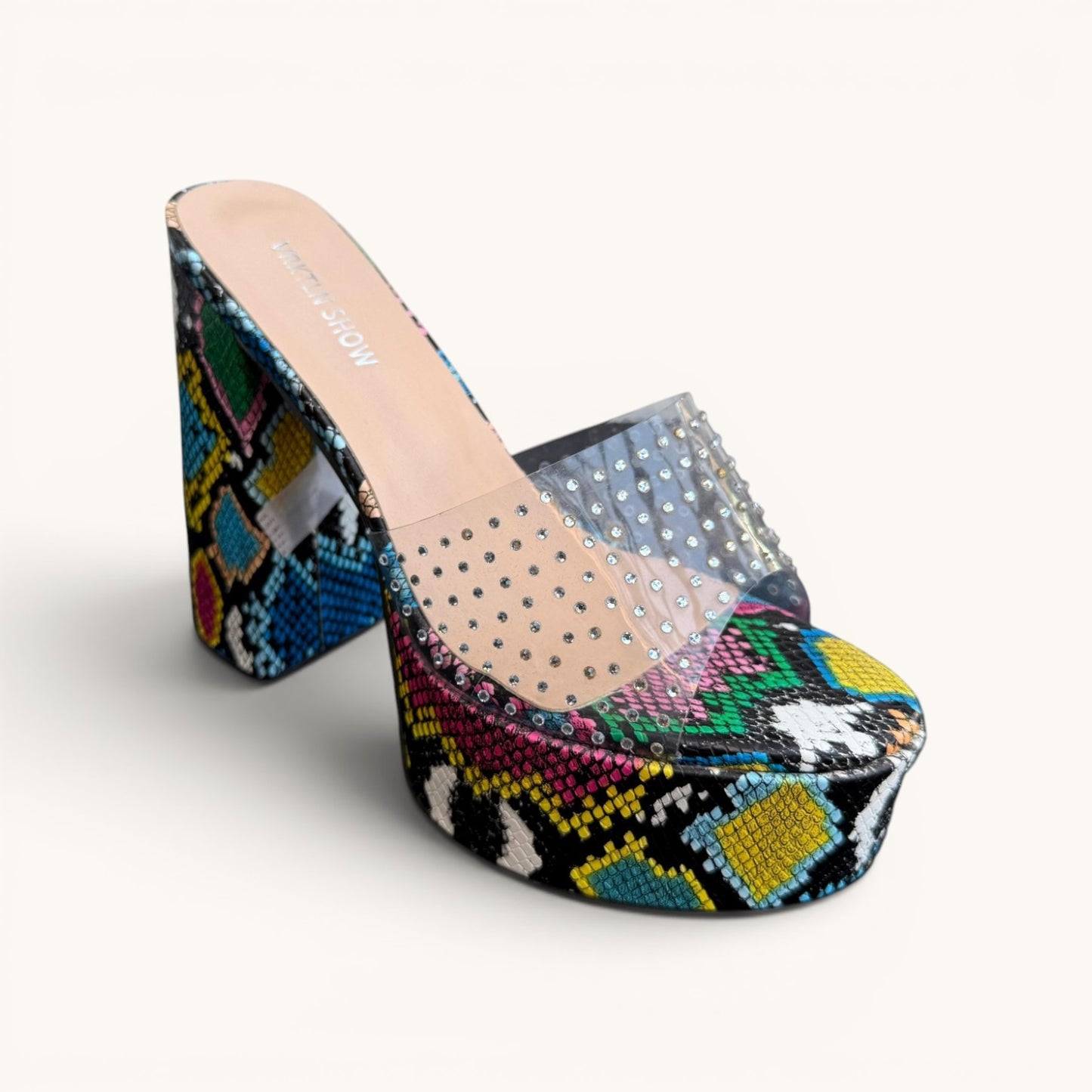Zapato Tacon Multicolor y Color entero