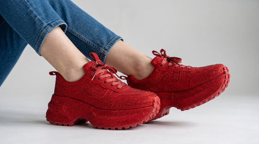 Zapatilla con Brillo y Plataforma (Cod. 3698)