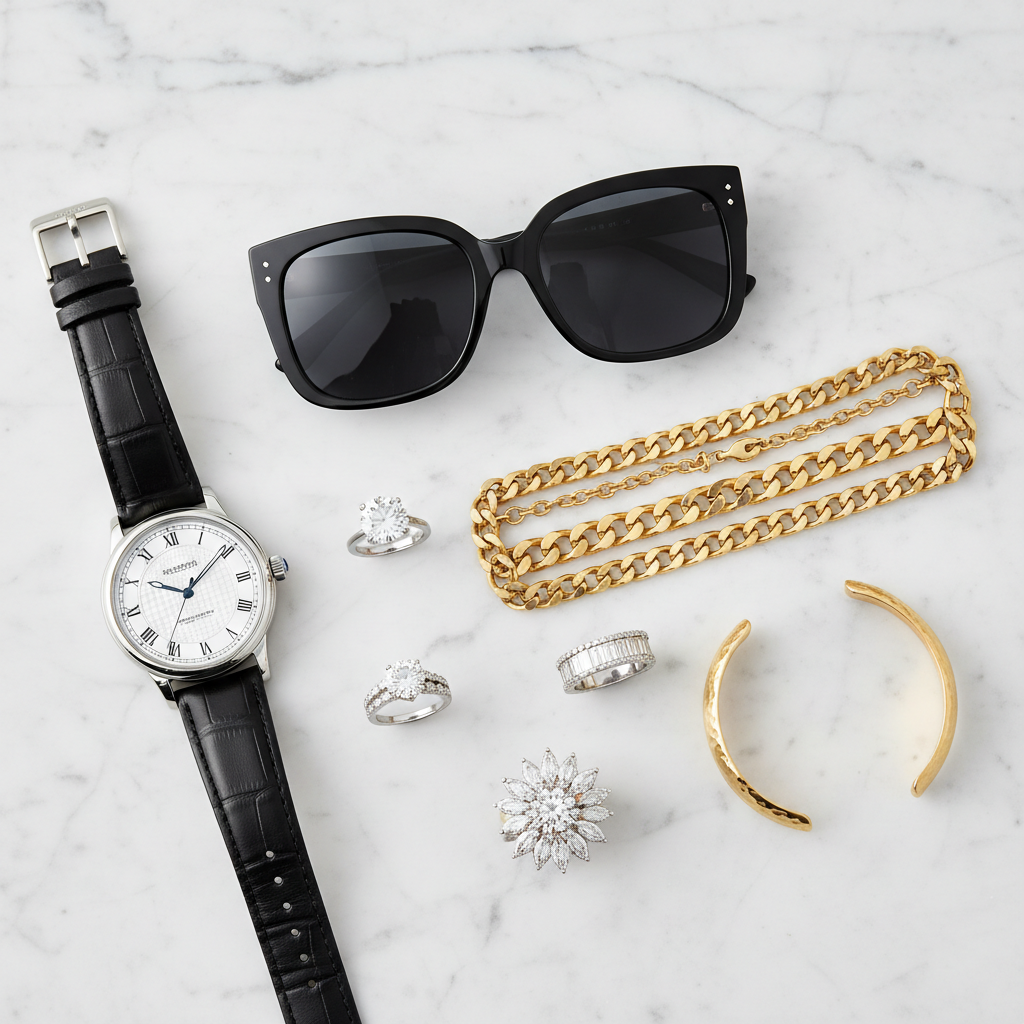 Jewelry flat lay